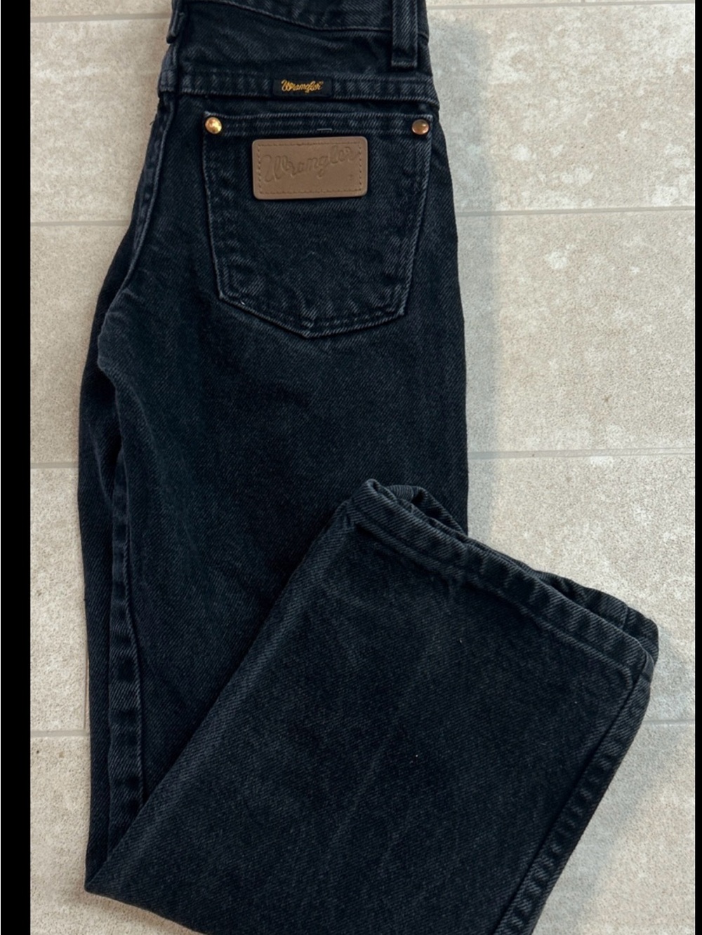 Wrangler Boys Cowboy Jeans Size 8 Regular Adjustable Waist Band Black 13MWBBK